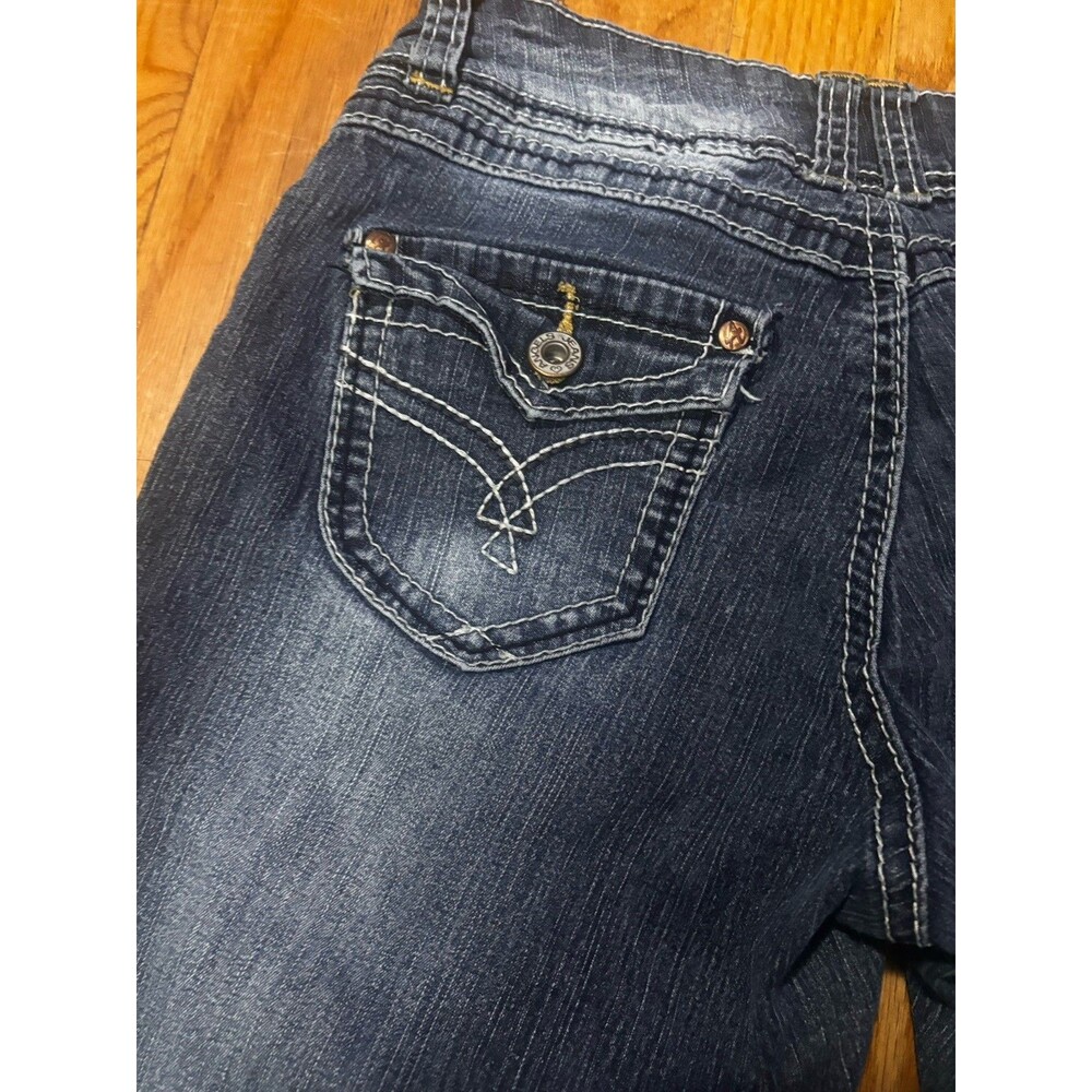 Vintage Y2k Angels Low Rise Jean Capris Size 9 Streetwear Dark Wash - Picture 5 of 5